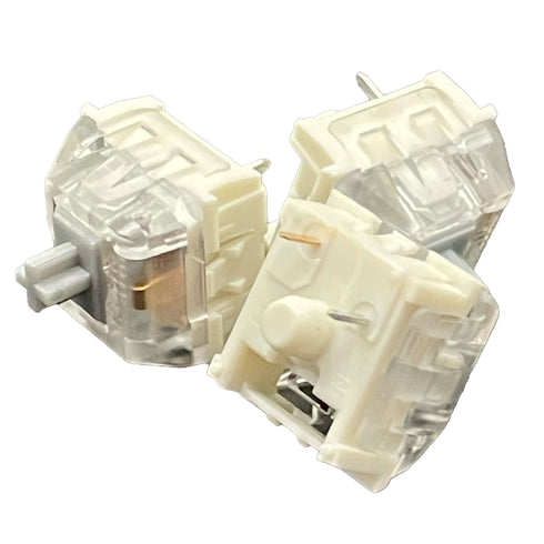 Close-up van Kailh Speed Silver switch met korte actuatie en soepele toetsaanslag