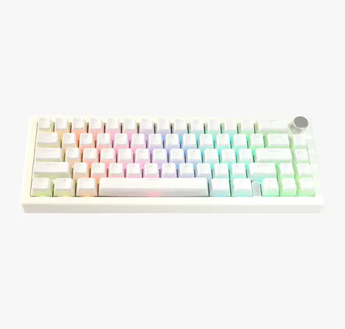 Witte pudding keycaps met doorschijnende zijkanten – double shot PBT in OEM-profiel