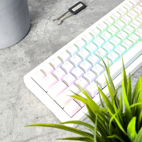 130-delige witte keycap set met puddingstijl voor maximale RGB-verlichting