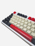 Retro Red OEM profile mechanical keyboard keycaps close-up