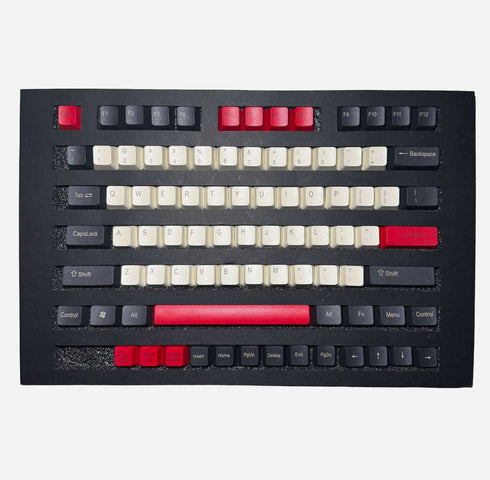 Retro Red PBT keycap set with retro accent design
