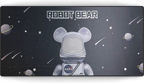 Muismat met astronautenbeer in de ruimte – Robot Bear design met sterren en planeten