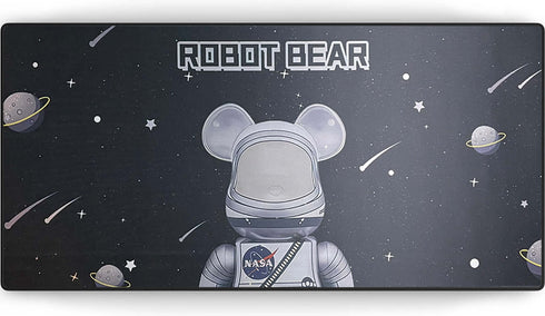 Muismat met astronautenbeer in de ruimte – Robot Bear design met sterren en planeten