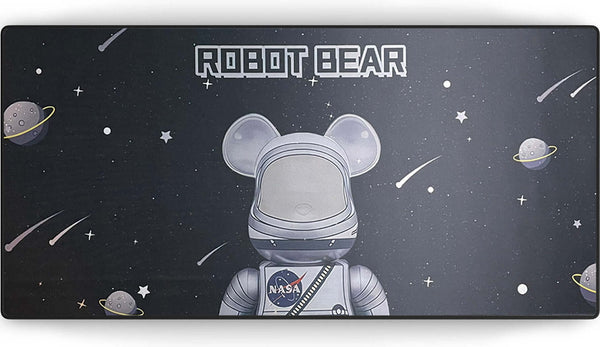 Muismat met astronautenbeer in de ruimte – Robot Bear design met sterren en planeten