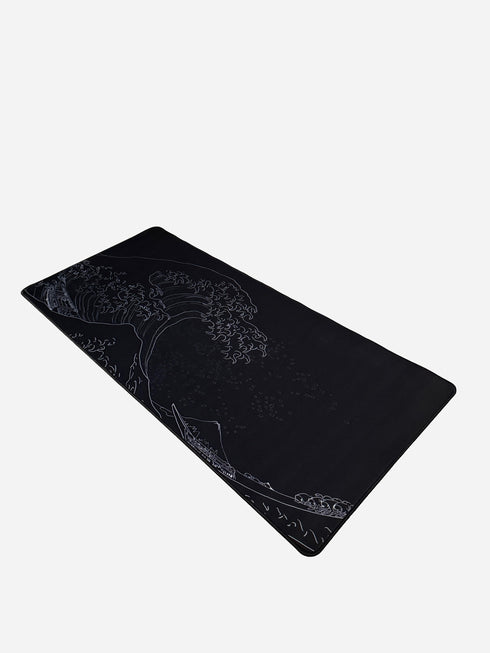 Tappetino Mouse Kanagawa Wave Nero/Bianco XXL – 900 x 400 x 3 mm – Antiscivolo