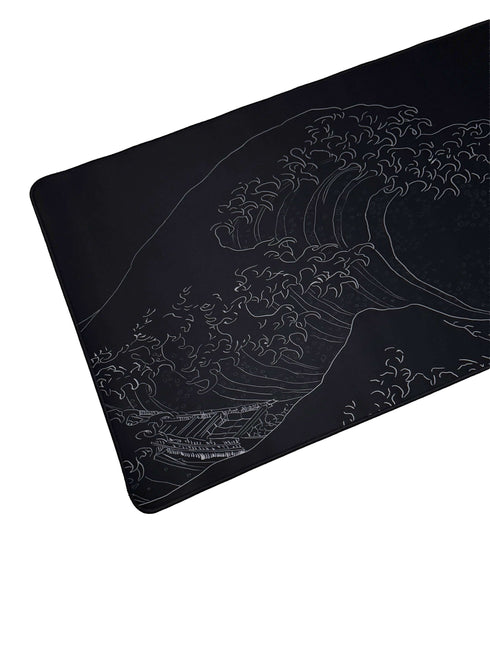 Kanagawa Wave Zwart/Wit Muismat XXL - 900 x 400 x 3 mm - Antislip