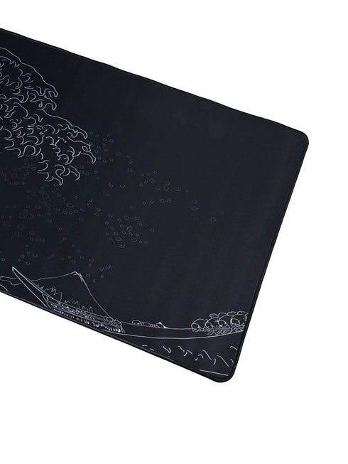 Kanagawa Wave Zwart/Wit Muismat XXL - 900 x 400 x 3 mm - Antislip